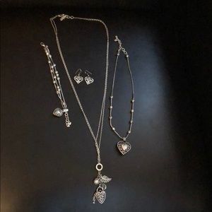 4 Piece Silver Heart Brighton Set